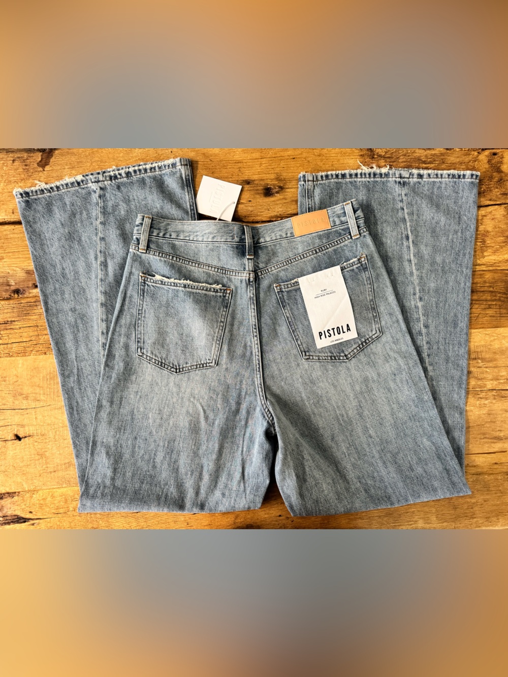 NWT Pistola Ruby High Rise Palazzo Jeans Othello - Size 31 - Picture 10 of 13